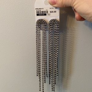 Brand new with tag black with rhinestones earrings